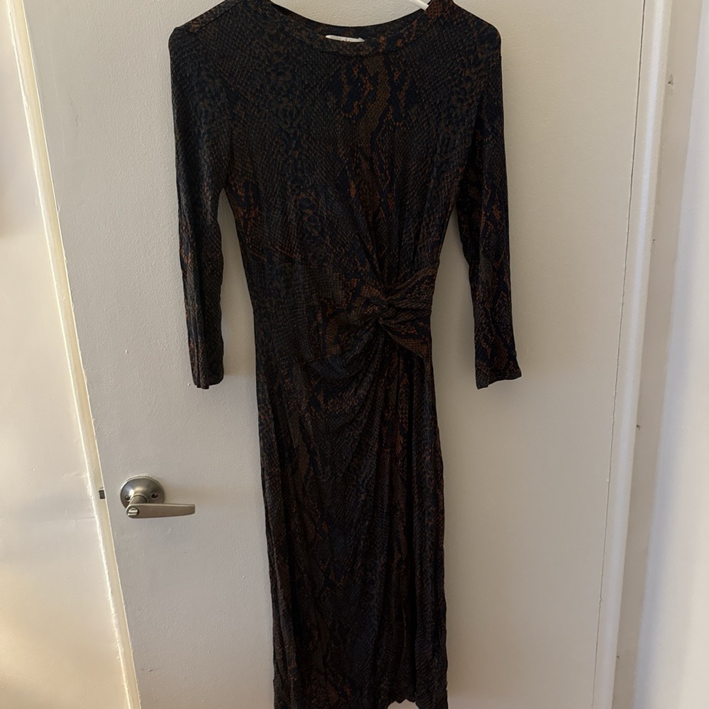 Joie Black and Brown Long Sleeve Dress